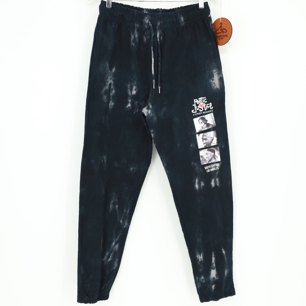 Poetic Justice Tupac‎ Tie Dye Graphic Sweatpants Mens Medium NWOT Cotton Blend